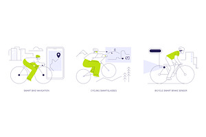 Smart cycling isolated cartoon, a Technology Illustration by Visual Generation