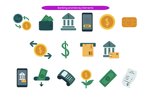 Banking and Money Elements, a Finance Illustration by Creathub Studio