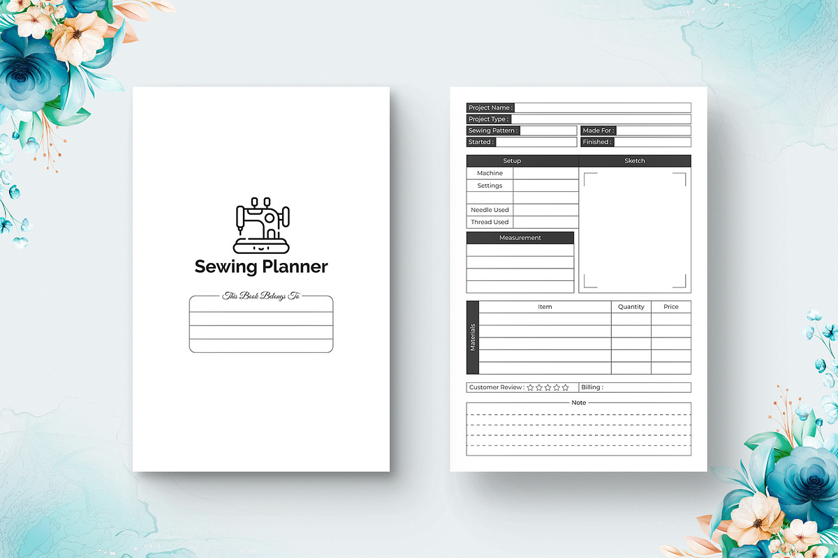 Editable Sewing Planner Journal, a Templates & Theme by Mondols Graphic (Photo 2 of 2)