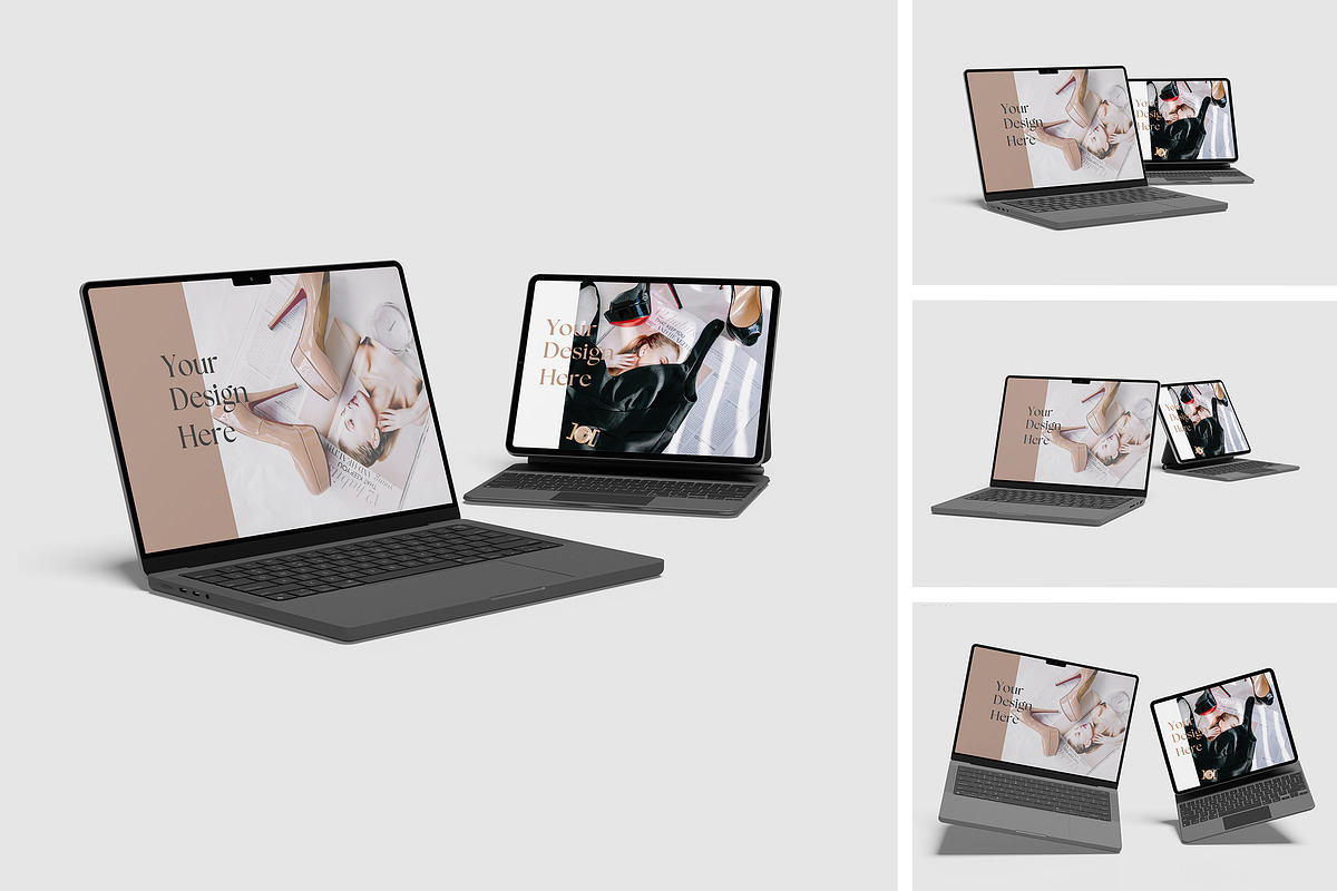 Macbook Pro & Tablet Mockup, a Wearable Device Mockup by mahhyud (Photo 1 of 9)