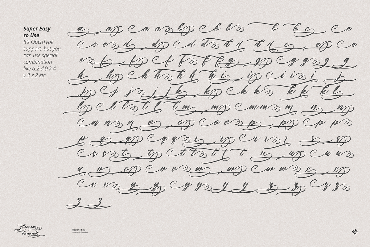 Glamour Bouquet, a Handwritten Font by Aluyeah Studio (Photo 12 of 12)
