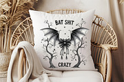 Bat Bow Crazy PNG, Funny Halloween, an Illustration by DreamCafeArt (Thumbnail 4 of 7)