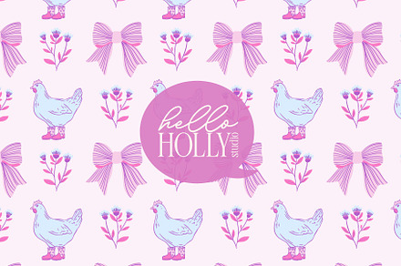 Chicken Repeat Background Seamless