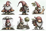 Whimsical Gnome Clipart Bundle, an Illustration by Creative Art (Thumbnail 3 of 11)