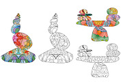 Sea stone pyramids for coloring, an Object Illustration by Watercolor fantasy (Thumbnail 4 of 8)