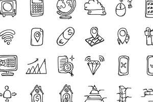 540 Business Hand Drawn Doodle Icons