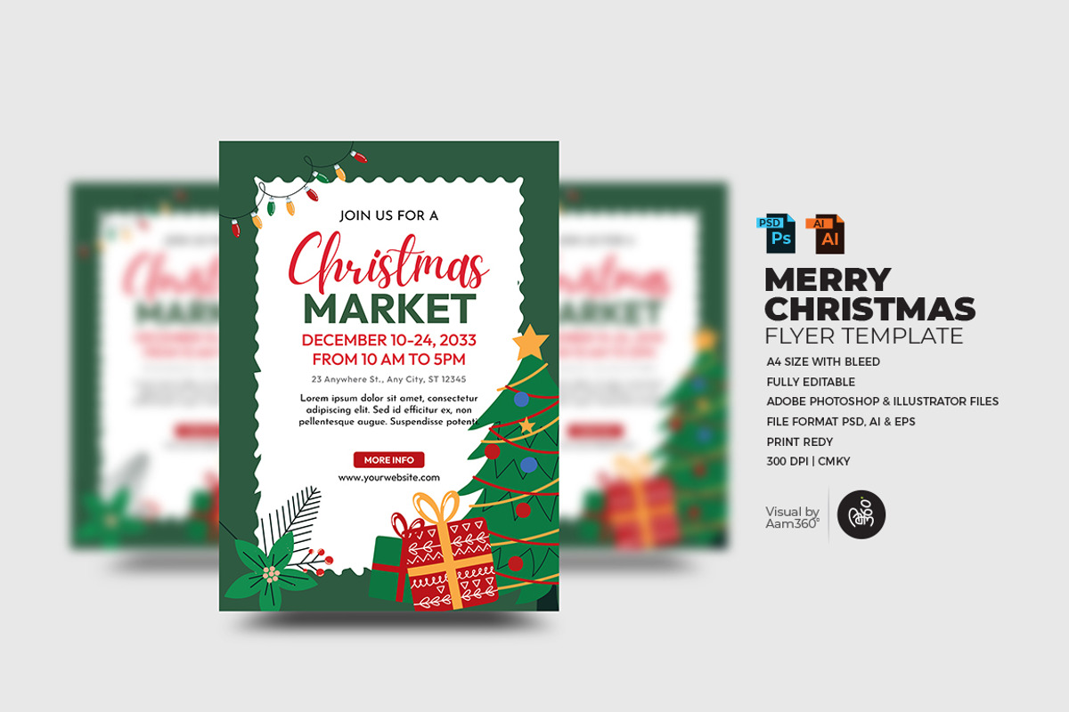 Christmas Flyer Template, a Flyer Template by Aam360 (Photo 1 of 3)