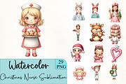 Christmas Nurse Sublimation Clipart, an Illustration by CrexoraLab (Thumbnail 2 of 5)