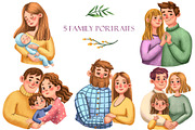 Family Portraits - Clipart Set, a Decorative Illustration by Mashamashastu (Thumbnail 2 of 12)