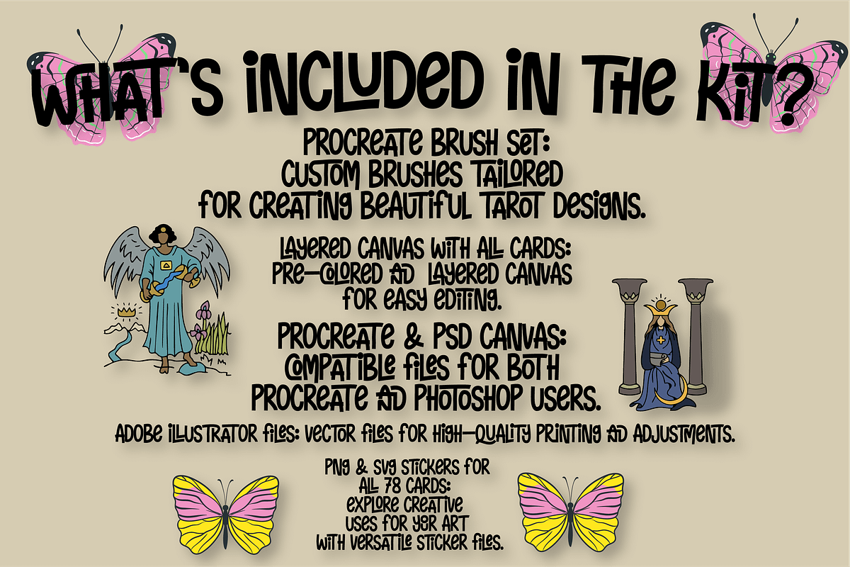 Tarot Card Creator Kit | 200+Files|, a Graphic by Jakayla Digital Co (Photo 2 of 15)