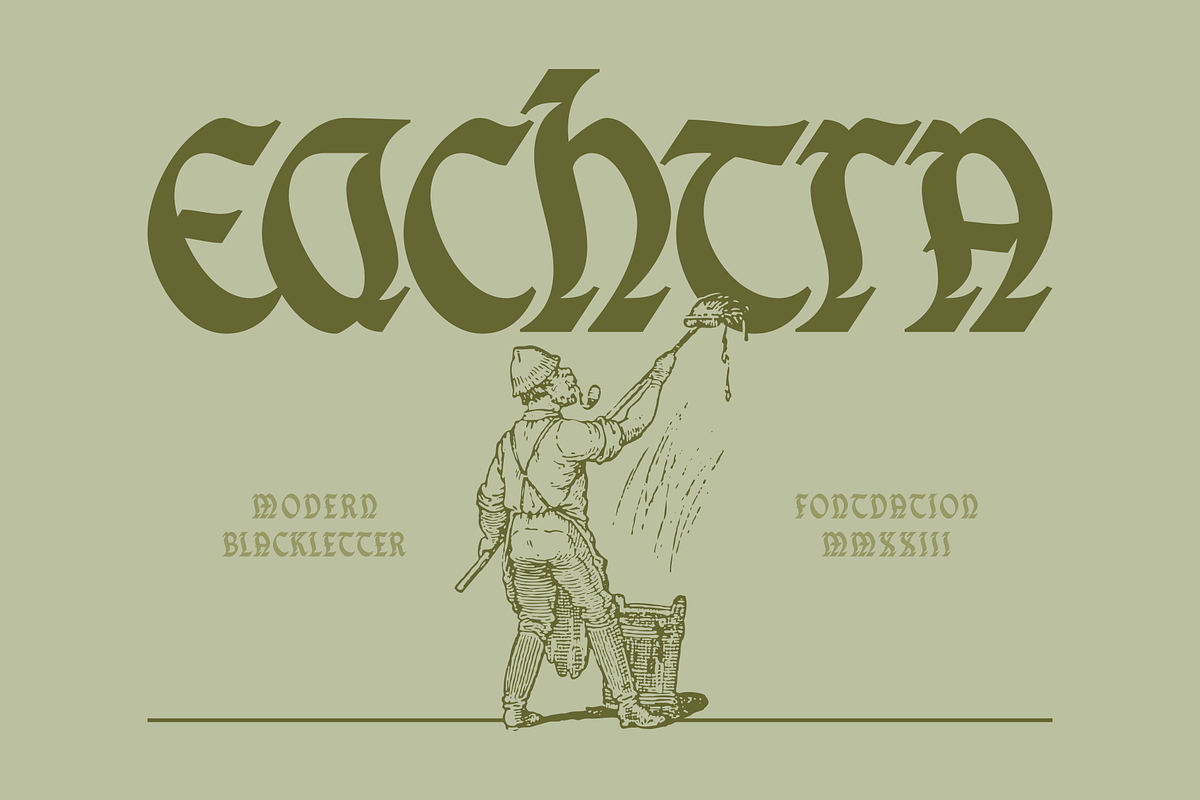 Eachtra | Modern Blackletter Font, a Blackletter Font by Twicolabs Fontdation (Photo 1 of 8)