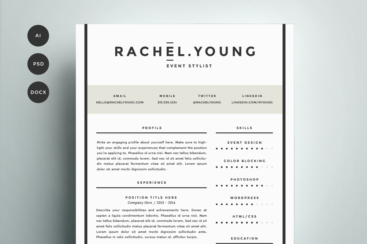 Resume Template 4 Pack | CV Template, a Resume Template by Refinery Resume Co. (Photo 1 of 3)