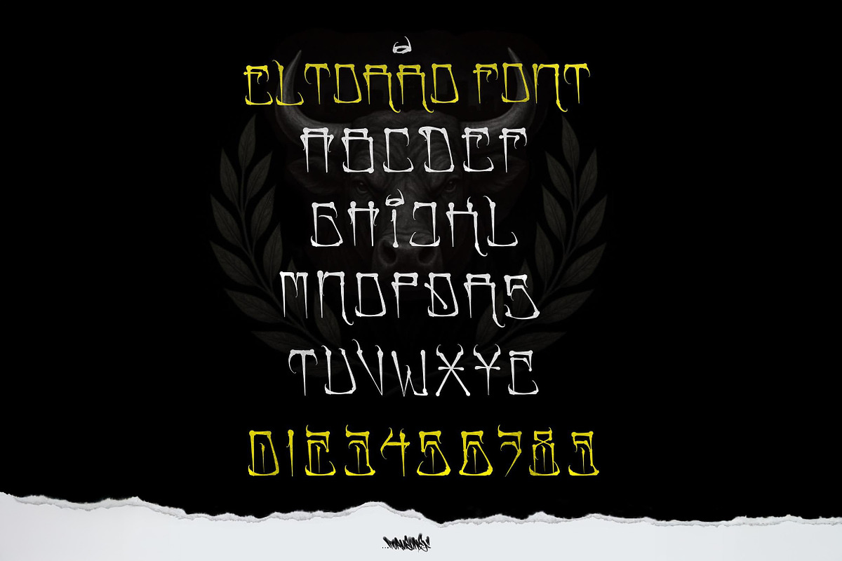 EL TORRO – Chicano Tattoo Font, a Font by Torus1 (Photo 1 of 2)