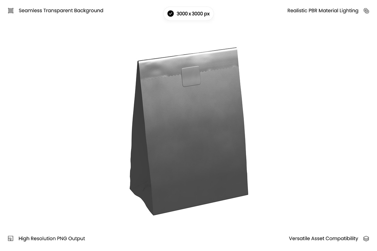 Paper Lunch Bag with Label 3D, an Object Graphic by Wencory (Photo 1 of 3)
