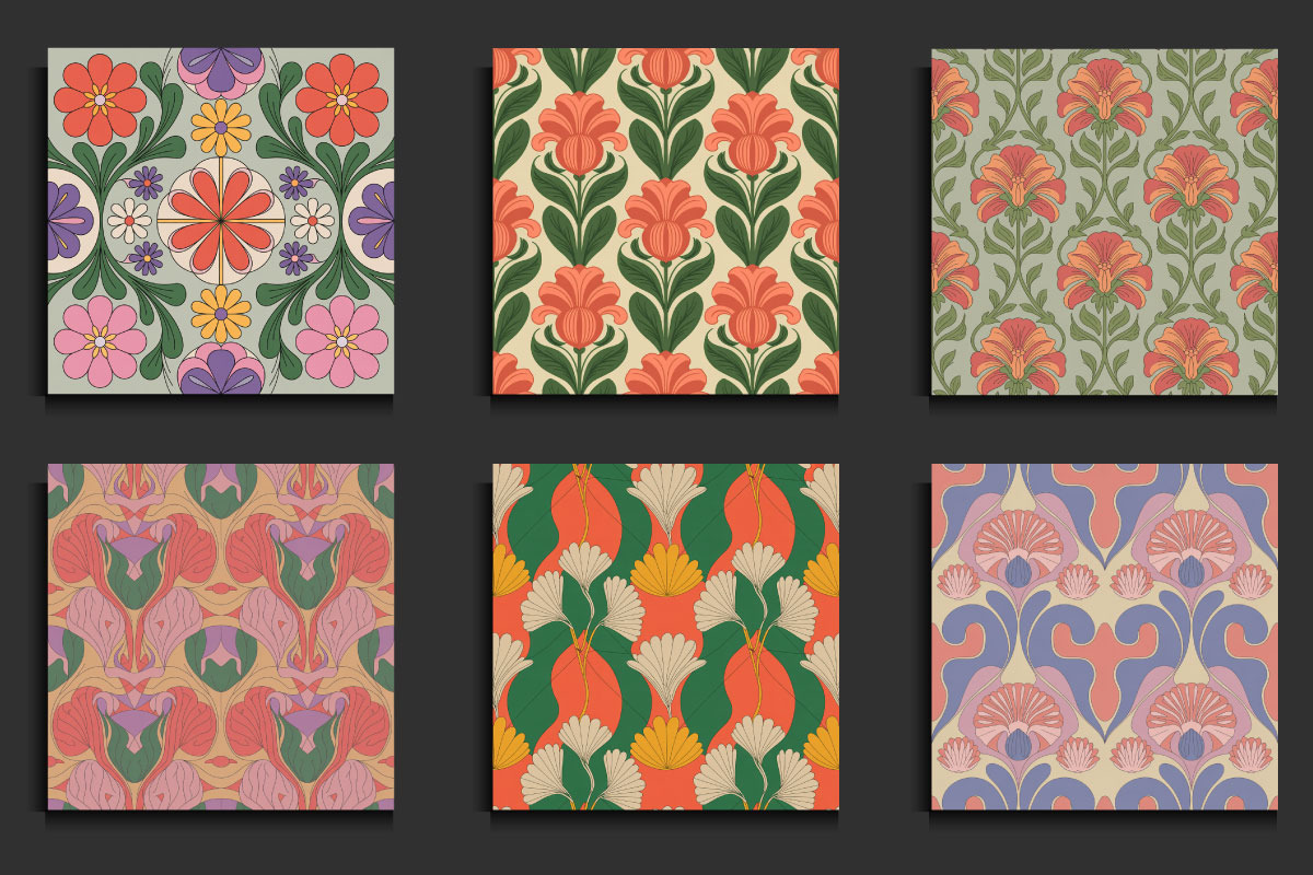 Art Nouveau Seamless Patterns, a Pattern Graphic by protabsorkar11 (Photo 2 of 4)