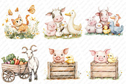 Cute on the Farm on the Animals png, an Illustration by Watercolor design (Thumbnail 3 of 4)
