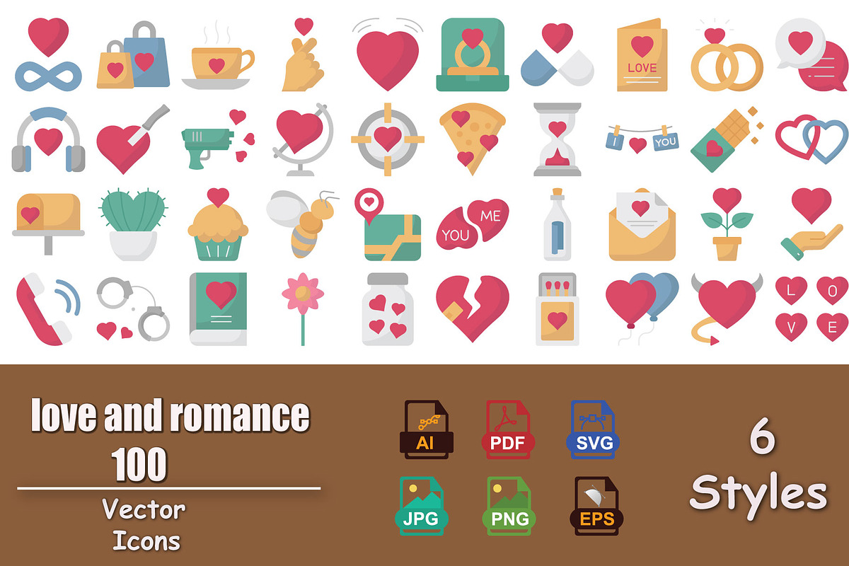 Love and Romance Vector Icons, a Solid Icon by Vector Portal (Photo 1 of 6)