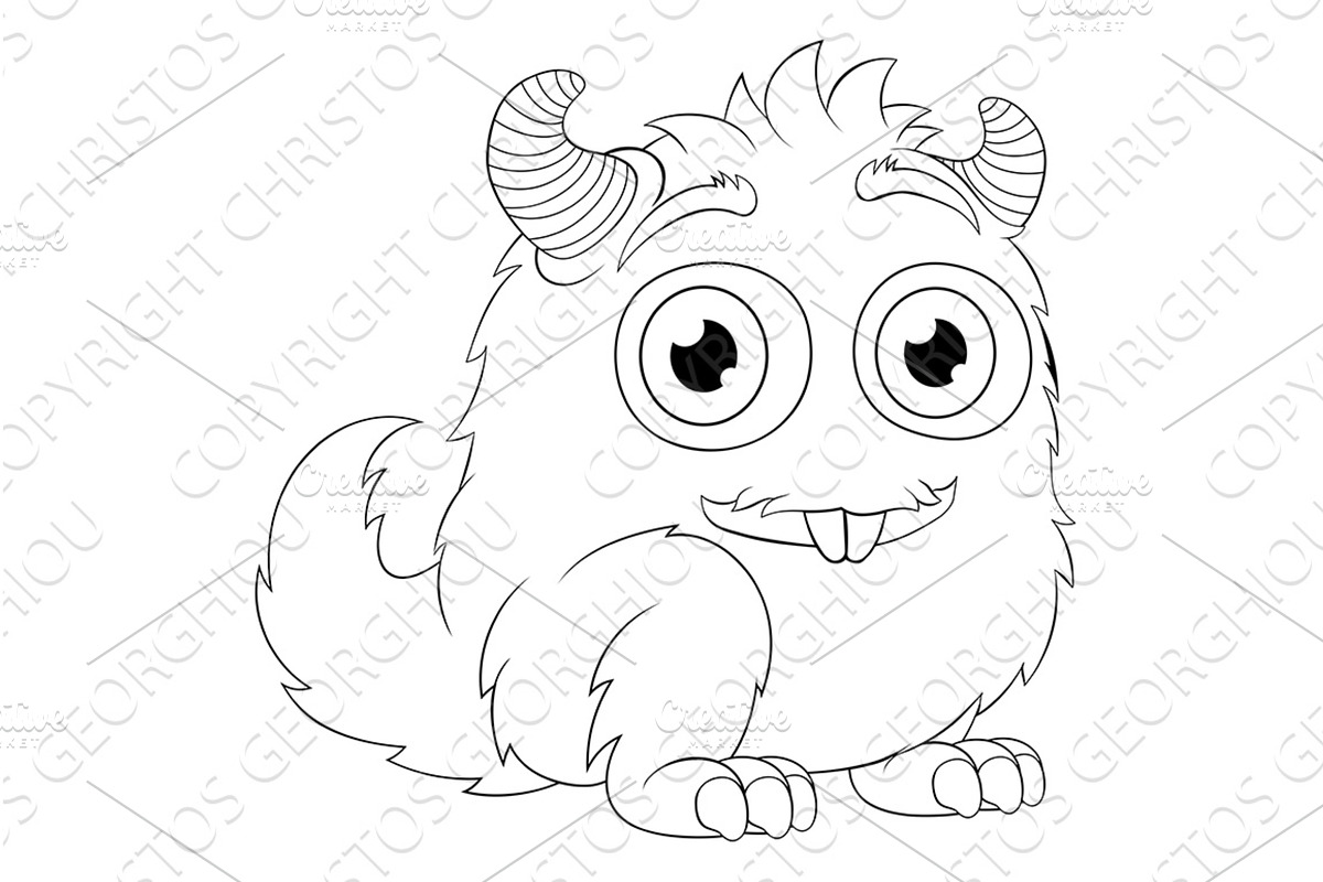 Monster Alien Cute Cartoon Funny, an Illustration by Christos Georghiou