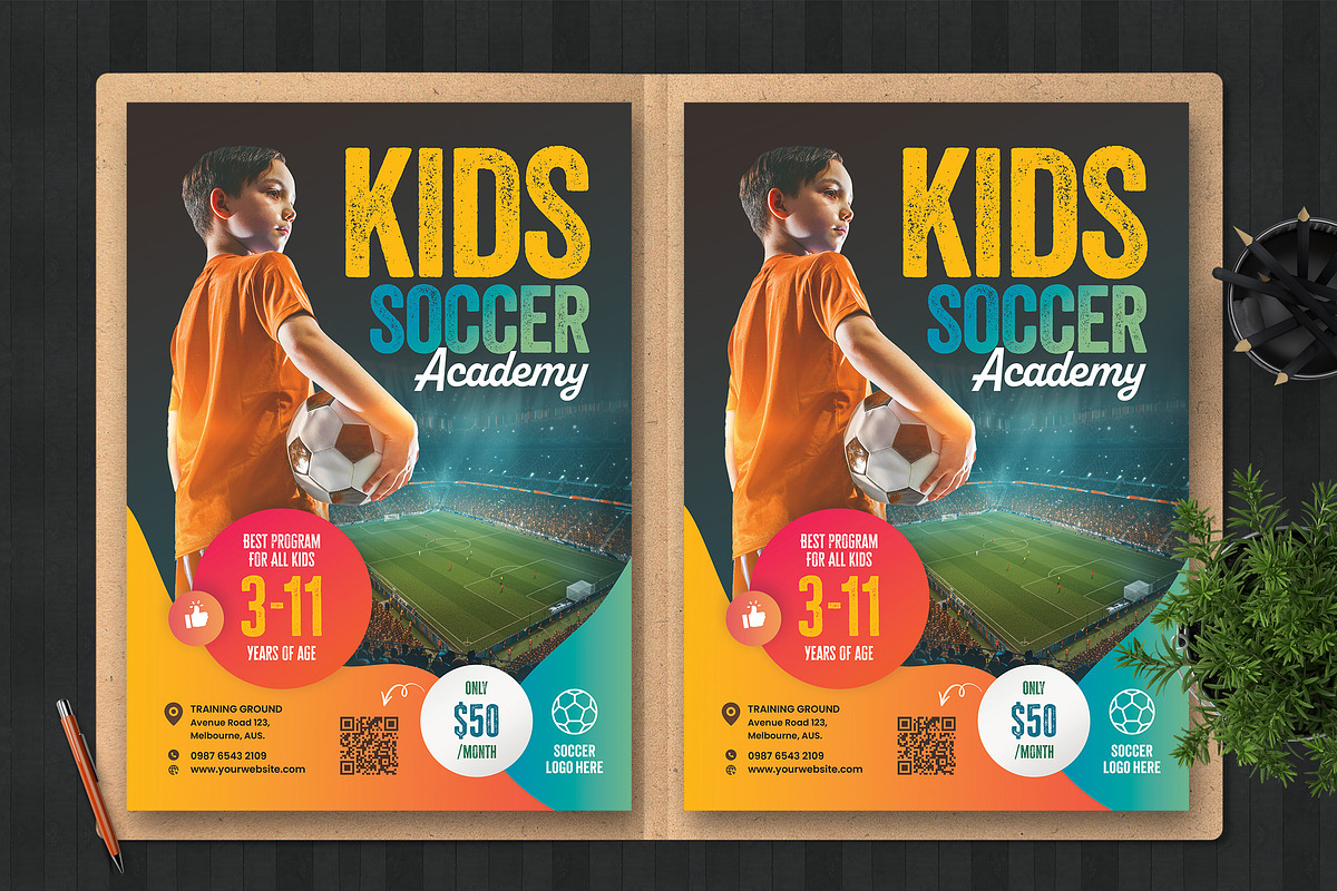 Kids Soccer Academy Flyer Template, a Flyer Template by Boostock (Photo 3 of 6)