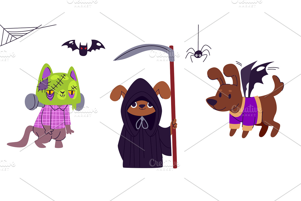 Halloween pet costume collection, an Animal Illustration by art PVP - market