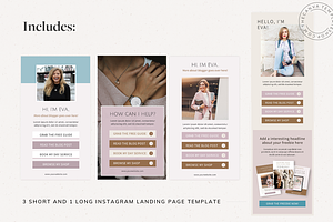 Eva Instagram Landing Page Templates