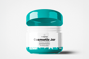 Opened Plastic Cosmetic Jar Mockup