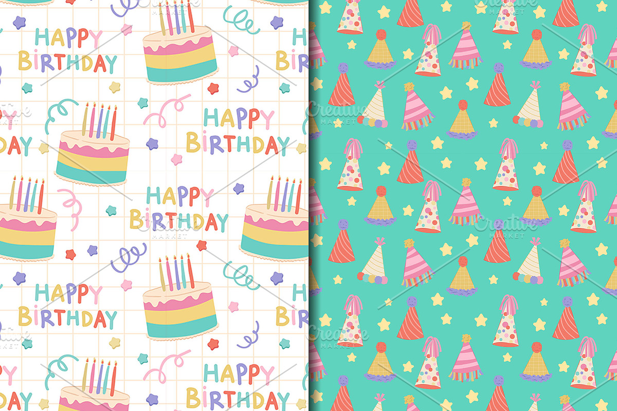Colorful Fun Sweet Birthday Pattern, a Pattern Graphic by CreativeChristiana (Photo 4 of 9)