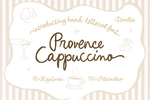 Provence Cappuccino Script & Doodles, a Handwritten Font by Ivan Rosenberg