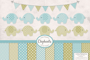 Boys Vintage Elephant Clipart, an Illustration by Amanda Ilkov