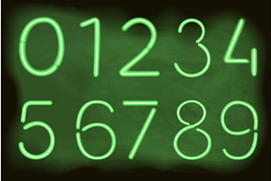 numbers in the form of neon lamps, an Object Illustration by piter.goskov