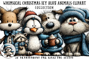Whimsical Christmas Icy Blue Animals, an Illustration by OK Design (Thumbnail 1 of 6)