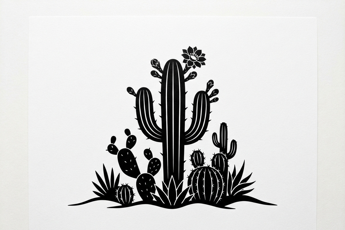 60 Desert Cactus Floral Silhouette, a Seasonal Illustration by Amazin_art (Photo 26 of 35)