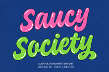Saucy Society: A joyful font script