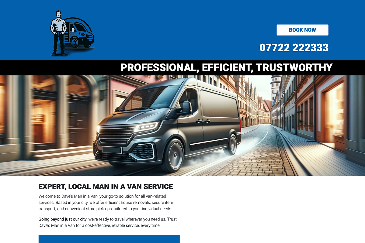 Man with a van/Removals HTML Website, a HTML Template by Darweish Designs (Photo 1 of 2)