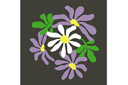 Daisies in Purple and White, a Decorative Illustration by Sharon Schwalbe (Thumbnail 5 of 7)