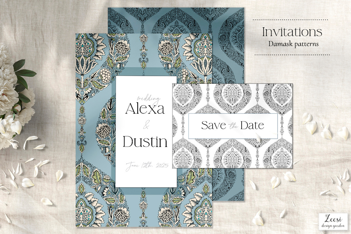 Mahika Damask Pattern & Motifs, a Pattern Graphic by Zeesi Design Garden (Photo 5 of 11)