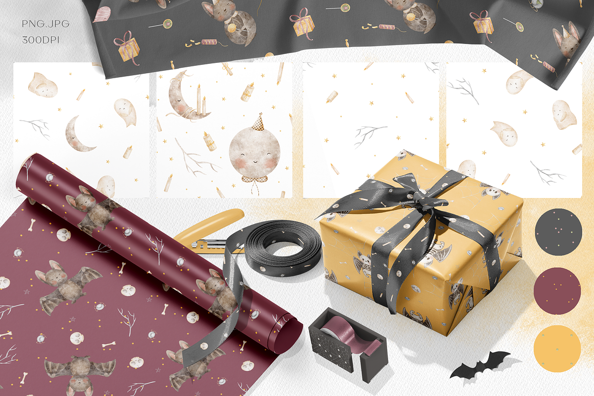 Halloween Bats watercolor clip art, an Illustration by Nastya Brekhova (Photo 13 of 14)