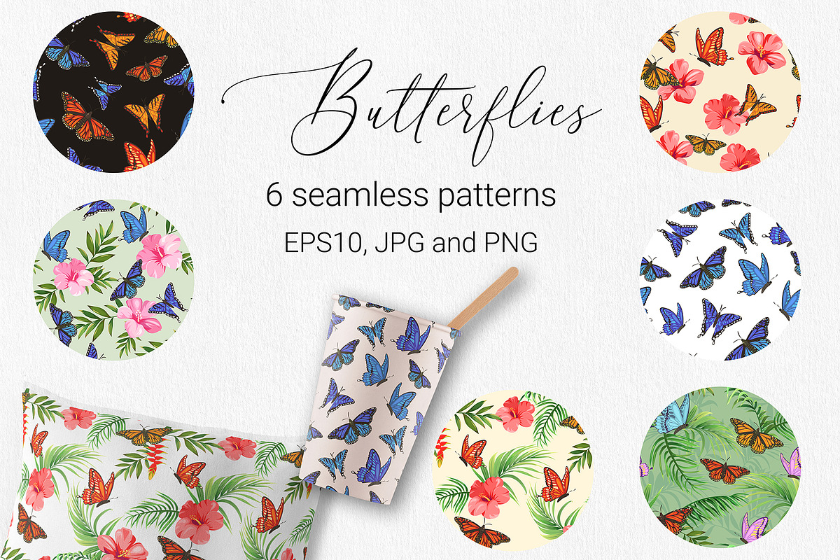 Butterflies. Patterns, cards etc, an Illustration by HmarkaShop (Photo 2 of 4)