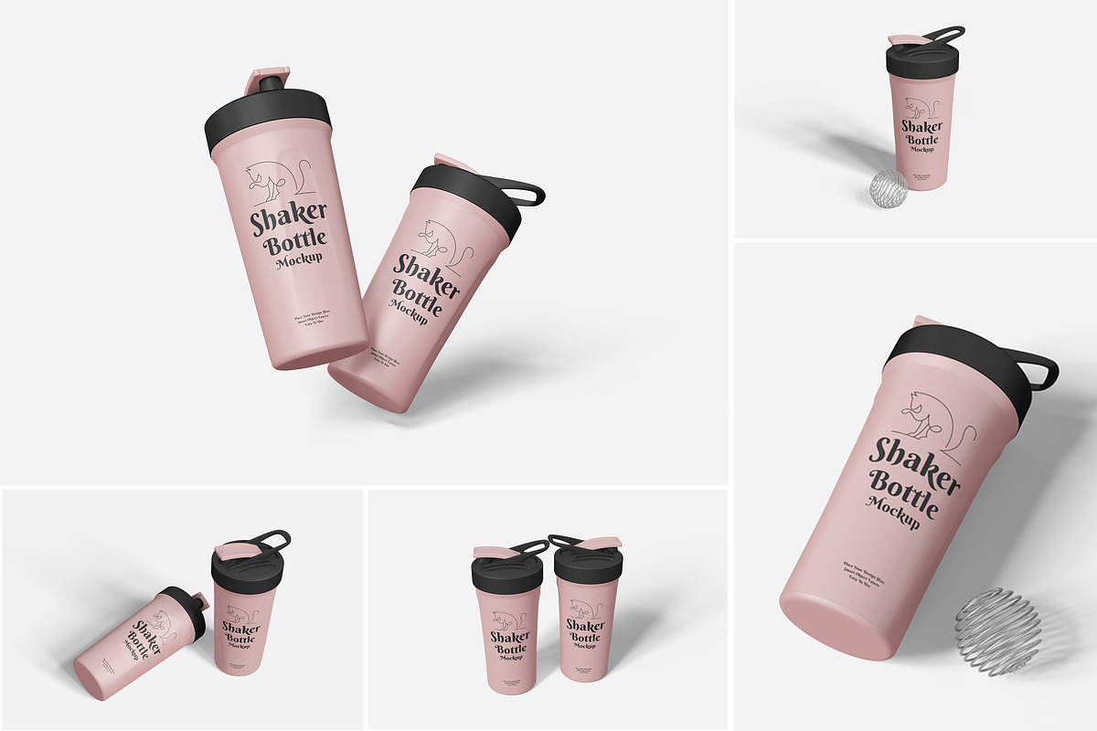Shaker Bottle Mockup PSD, a Cups & Container Mockup by Indah (Photo 1 of 6)