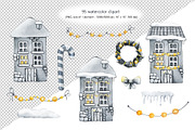 Christmas winter houses, city scene, an Illustration by Artmanata (Thumbnail 3 of 17)