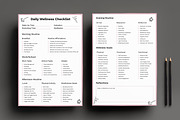 Daily Wellness Checklist Template, a Stationery Template by MightyDesign (Thumbnail 1 of 8)