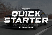 QUICKSTARTER - Racing Gaming font, a Sans Serif Font by TokoPress (Thumbnail 1 of 10)