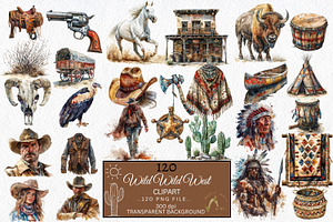 Watercolor Wild Wild West Clipart