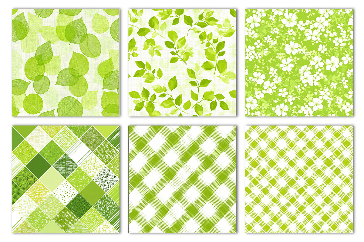 Lime Green Seamless Patterns, an Illustration by Dream Creation (Photo 3 of 5)