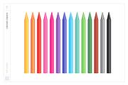 Vector Colored Crayons & Pencils, an Object Graphic by Side Project (Thumbnail 6 of 14)