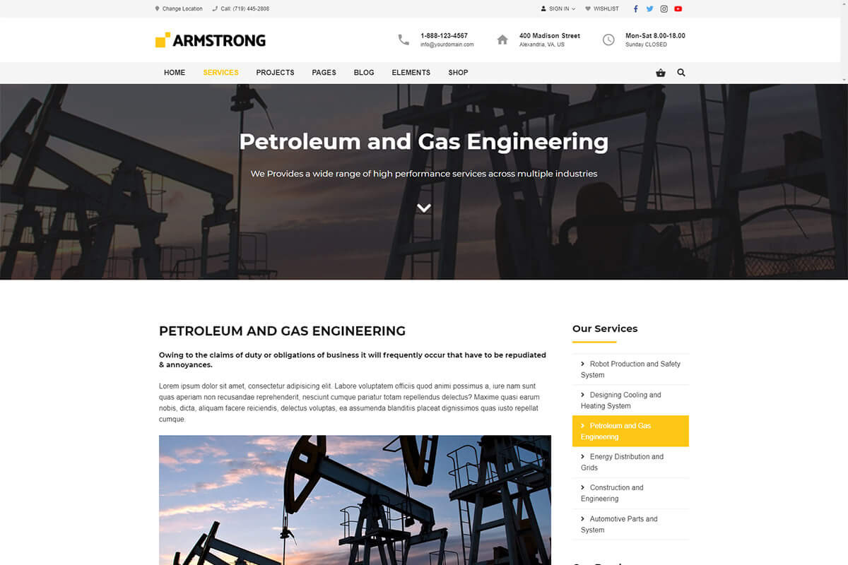 ArmStrong- Industrial & Business, a WordPress Template by Cherry Wordpress Theme (Photo 5 of 11)