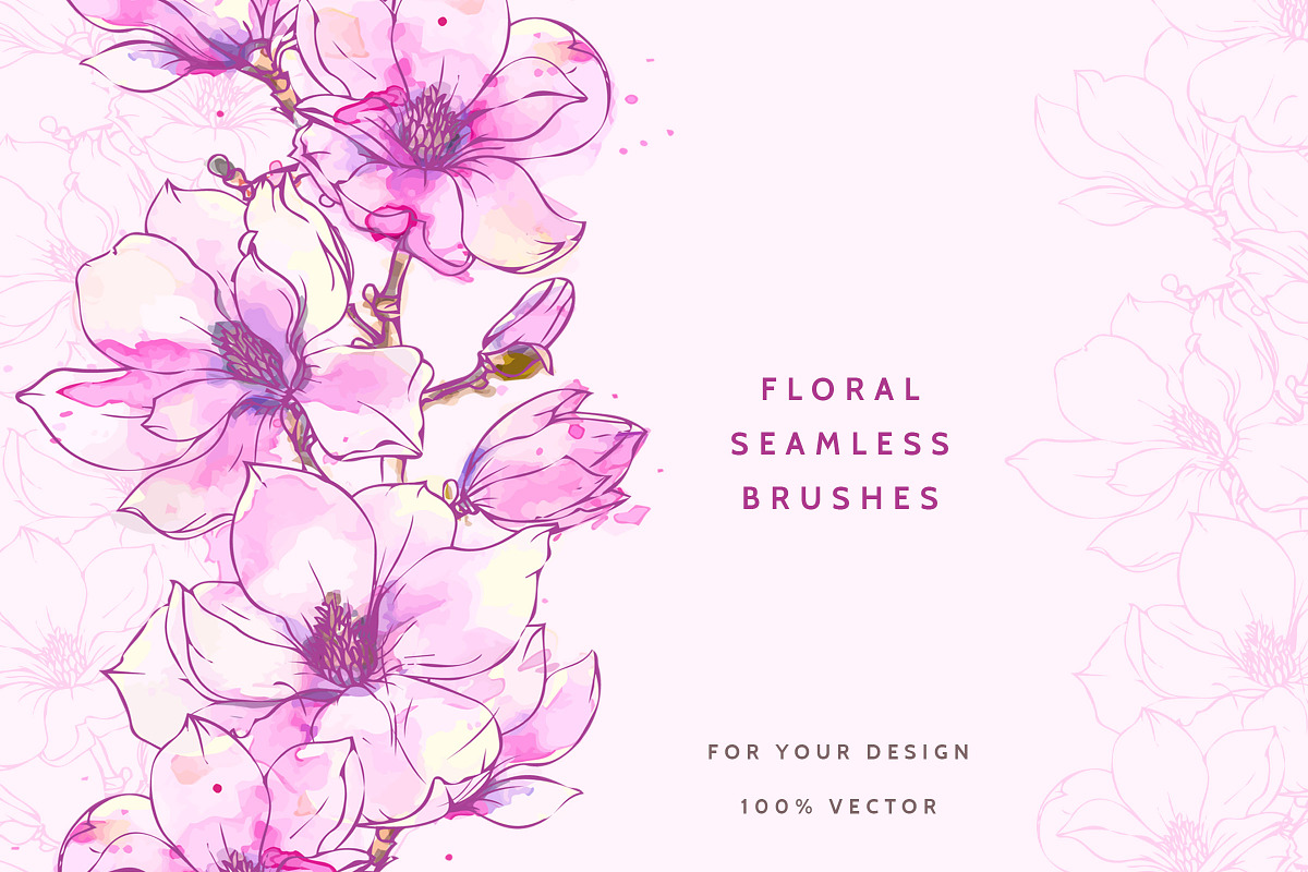 Vector Floral Brush Сollection, a Brush Add-On by oKOLOstyle (Photo 1 of 5)