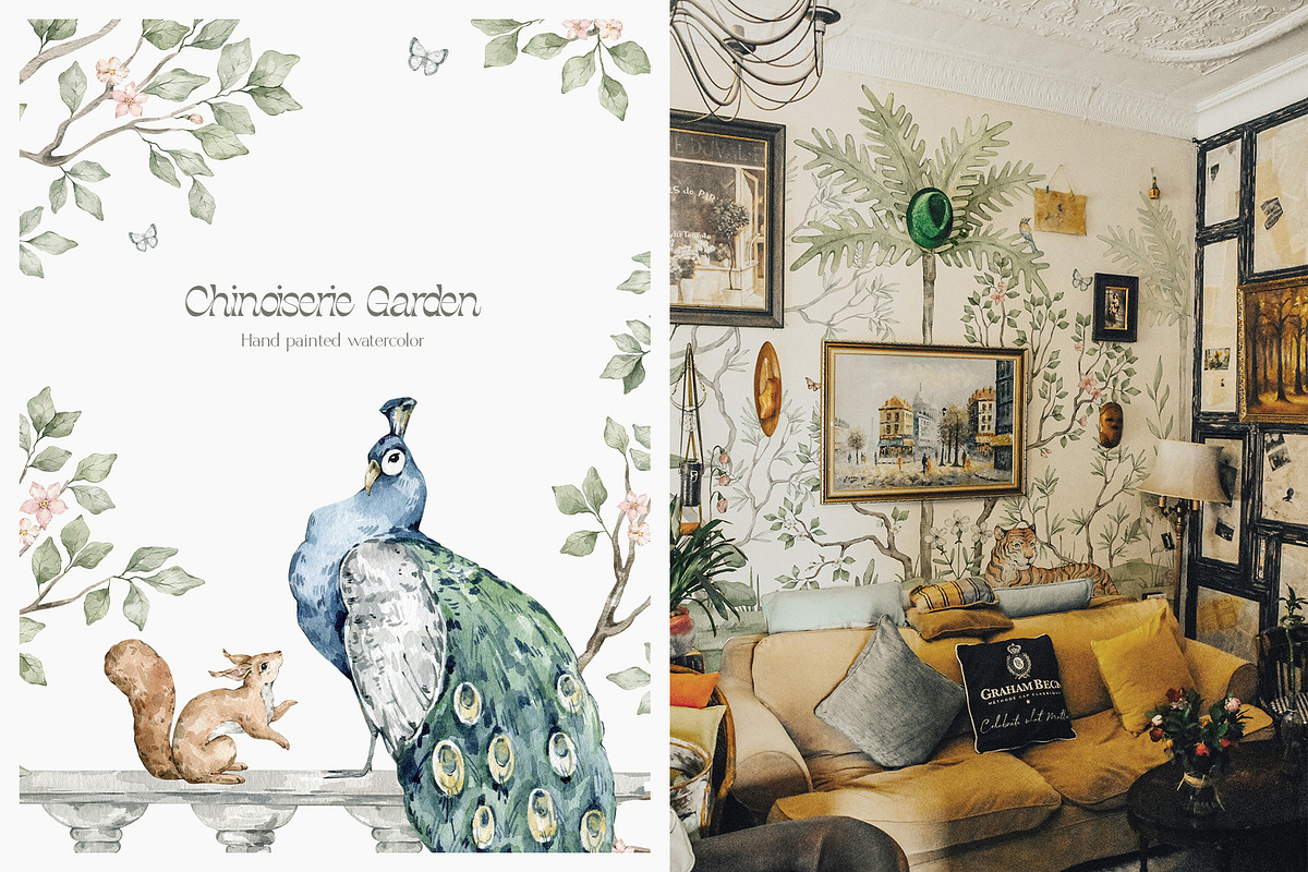 Chinoiserie Watercolor Wild Nature, a Decorative Illustration by Kreker Kate (Photo 12 of 12)
