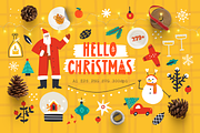 HELLO CHRISTMAS: clipart & lettering, an Illustration by Elliko shop (Thumbnail 1 of 11)