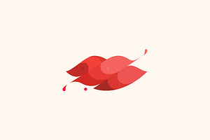 Red lips vector logo, a Templates & Theme by Himalia1